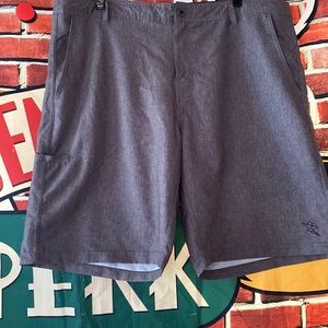 DU HUI HYBRID SWIM SHORTS GREY SIZE 40 ZIP BUTTON CLOSURE AND HIDDEN DRAWSTRING